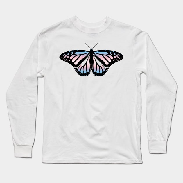 Trans Pride Butterfly Long Sleeve T-Shirt by brendalee